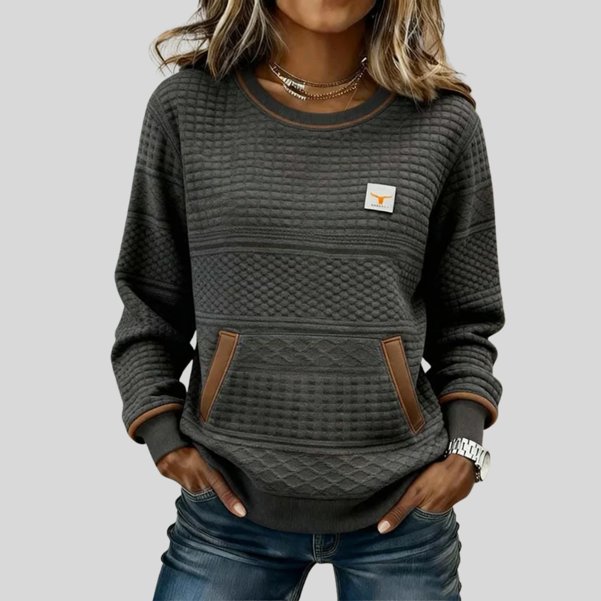 Noelle | Crew Neck Colour-block Sweatshirt