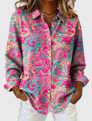 Katarina | Paisley Print Button-Up Blouse