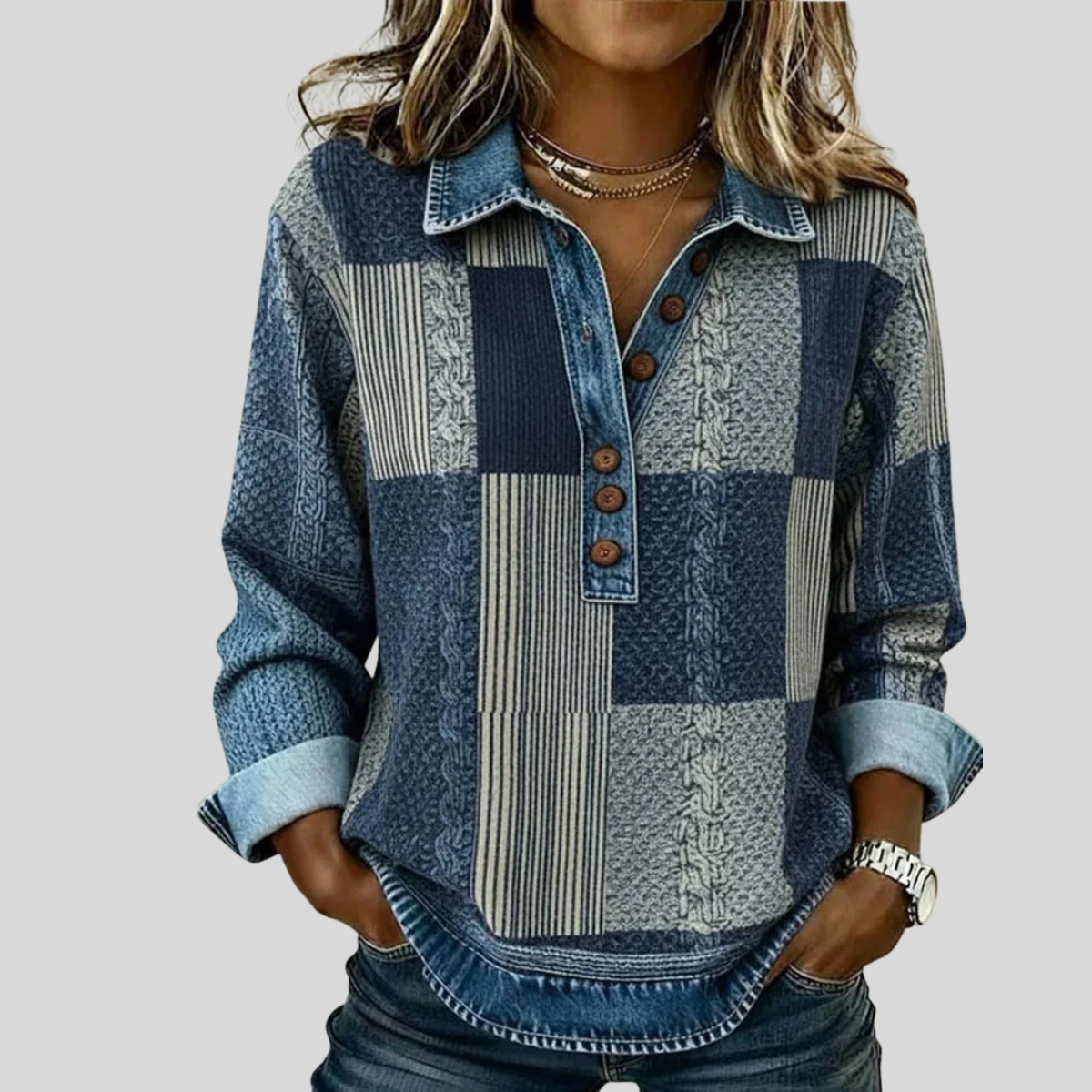 Meridell | Colour-block Print Sweatshirt