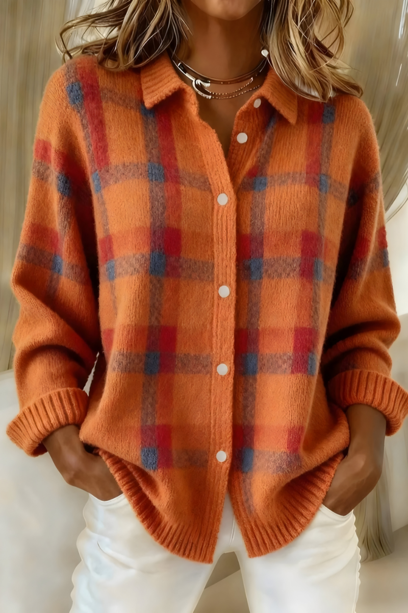 Anna | Checked Knit Cardigan