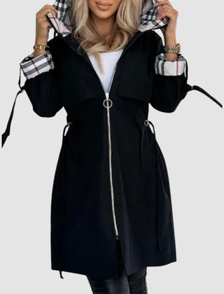 Matilda | Hooded Longline Zip-Up Coat