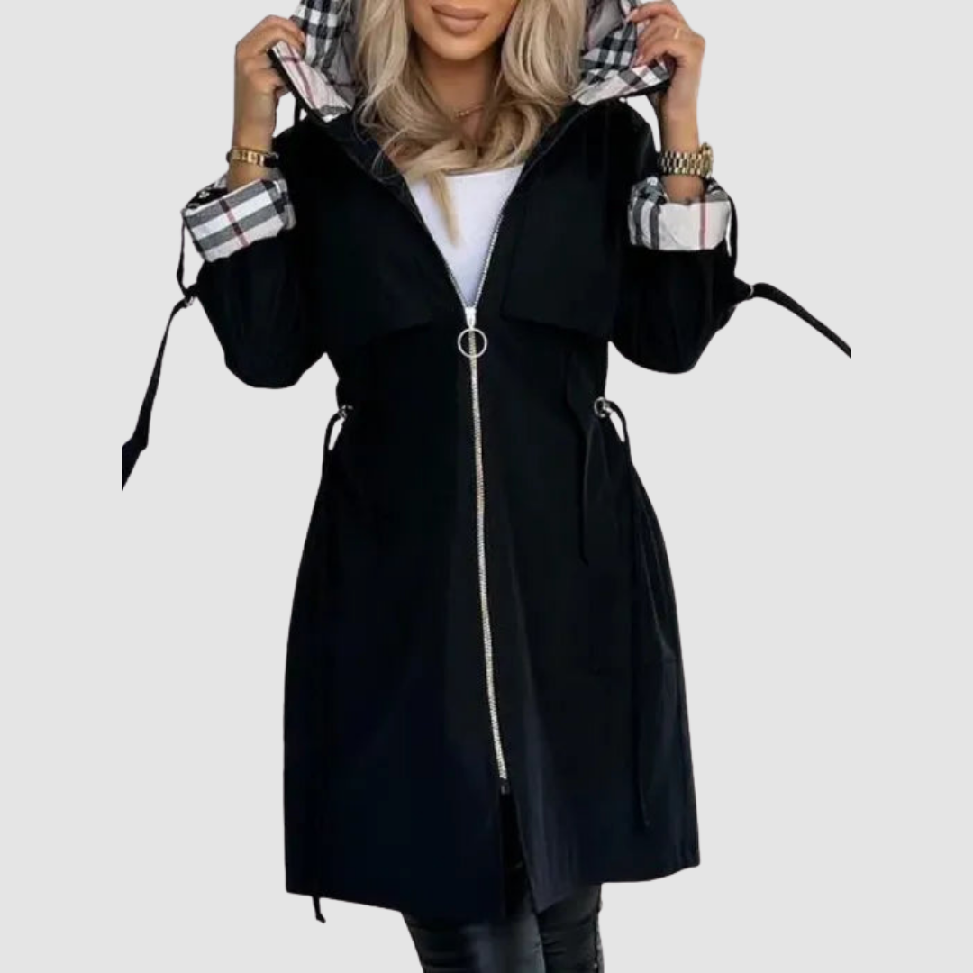 Matilda | Hooded Longline Zip-Up Coat