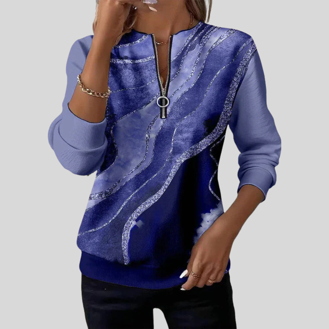 Nirvelle | Vintage Print Zip Sweatshirt