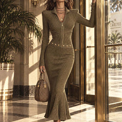 Cosima | Ribbed Mermaid Midi Dress