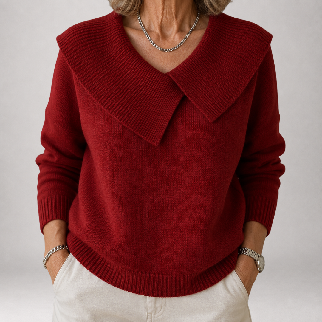 Solenne | Oversized Shawl Collar Knit Jumper