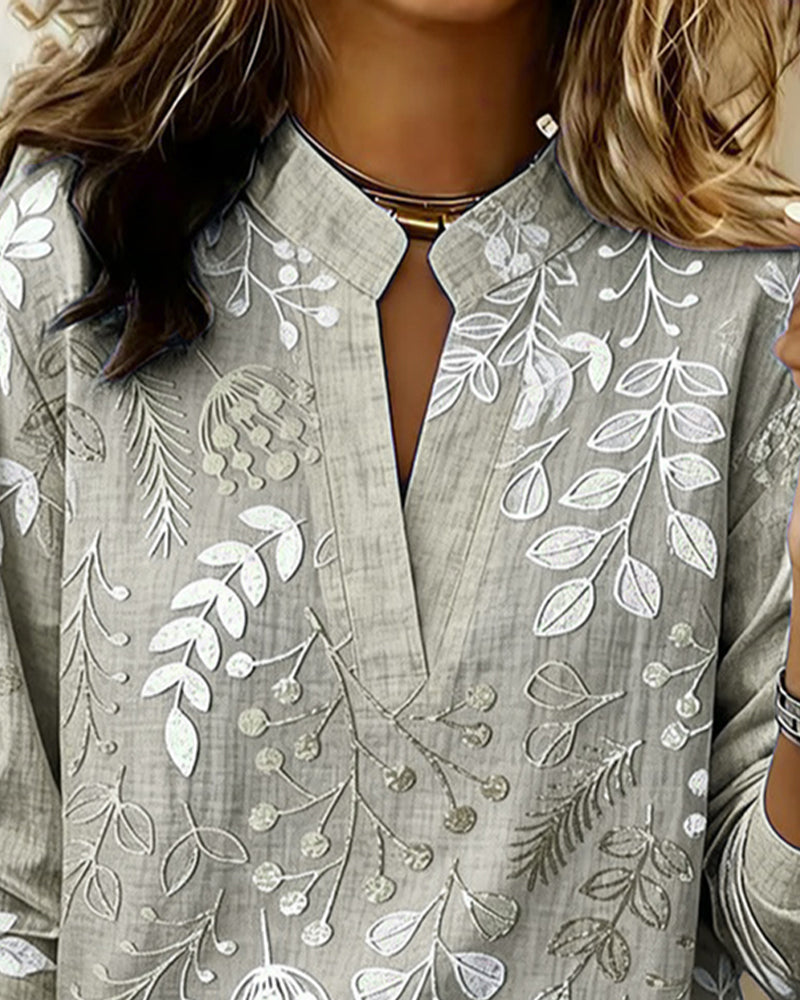 Liliane | Botanical Print Blouse