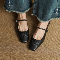 Verity | Square-Toe Mary Jane Flats