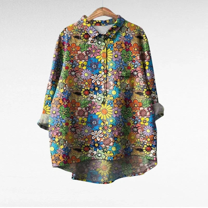 Aurelia | Retro Daisy Print Blouse