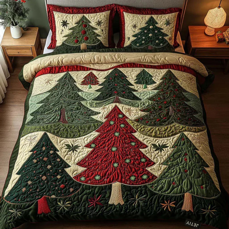 Christmas Forest | 3-Piece Quilted Bedding Set