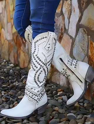 Rufa | Studded Western Knee Boots