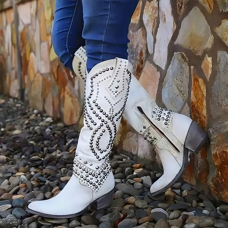 Rufa | Studded Western Knee Boots