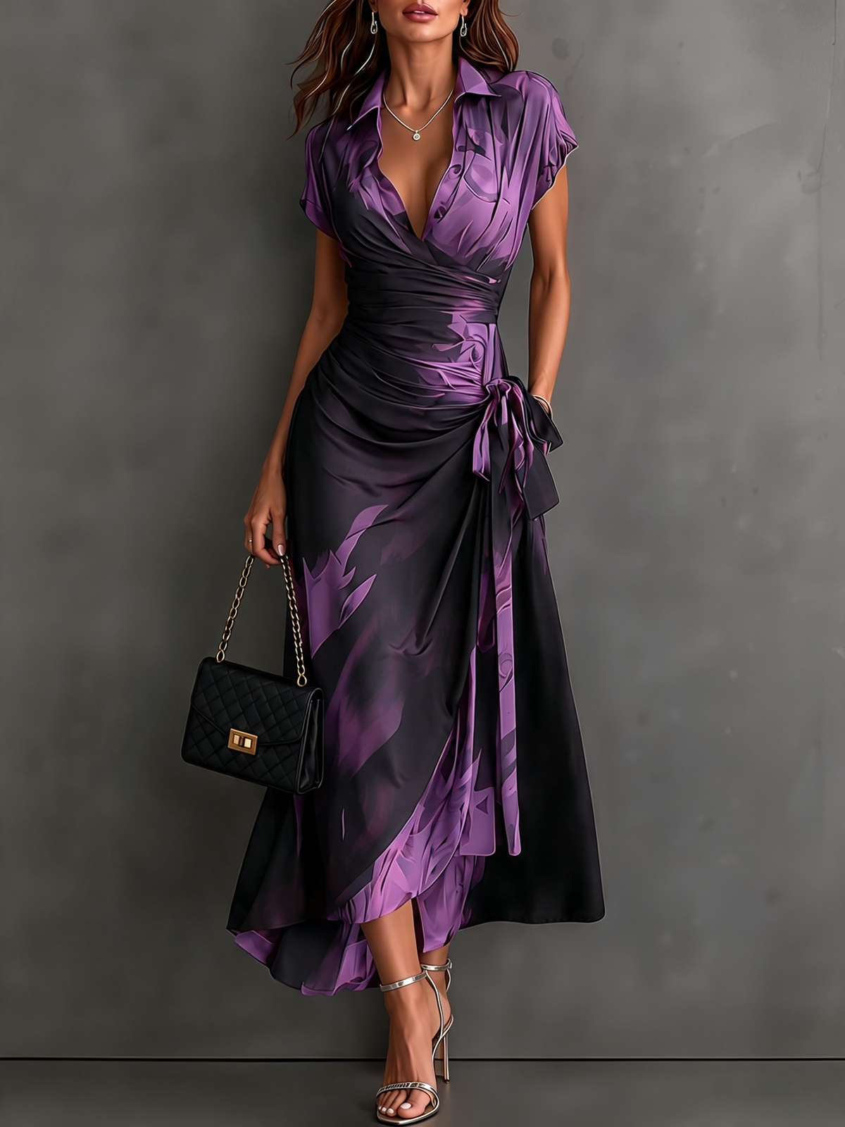 Grace | Abstract Print Midi Dress