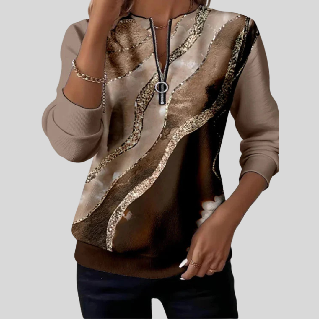 Nirvelle | Vintage Print Zip Sweatshirt