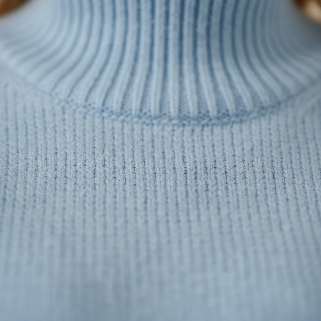 Celia | Sky Blue Cotton Roll Neck