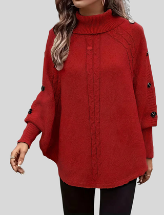 Vera | Oversized Cable-Pattern Roll Neck Jumper