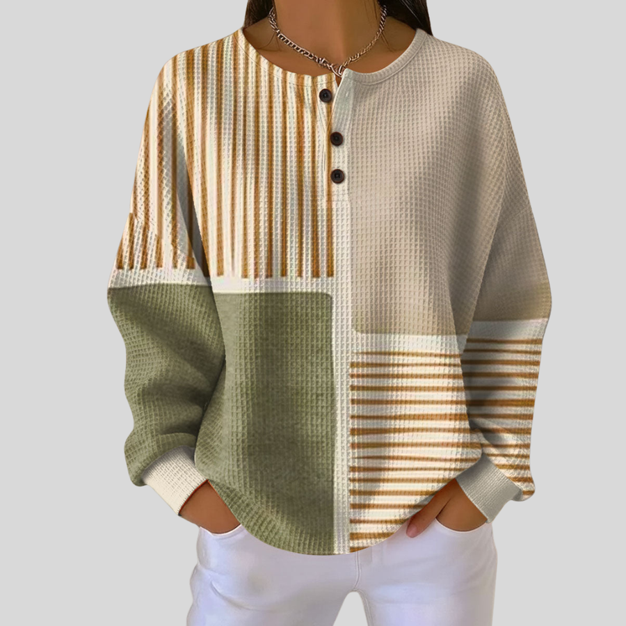 Aubrey | Neutral Colour-Block Sweatshirt
