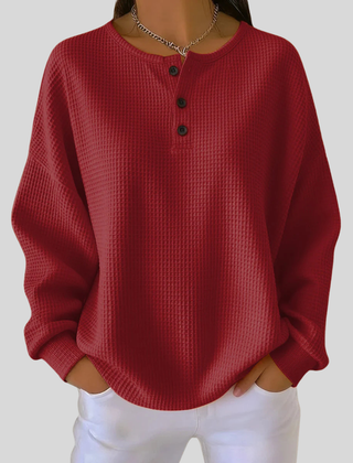 Nessa | Relaxed Henley Sweatshirt