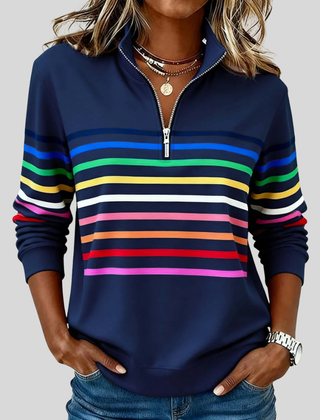 Emma | Striped Quarter-Zip Sweatshirt