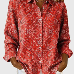 Katarina | Paisley Print Button-Up Blouse