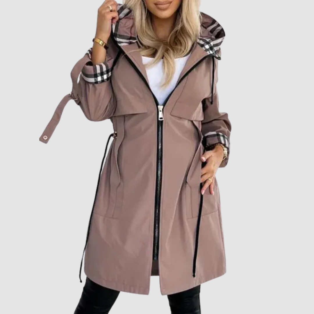 Matilda | Hooded Longline Zip-Up Coat
