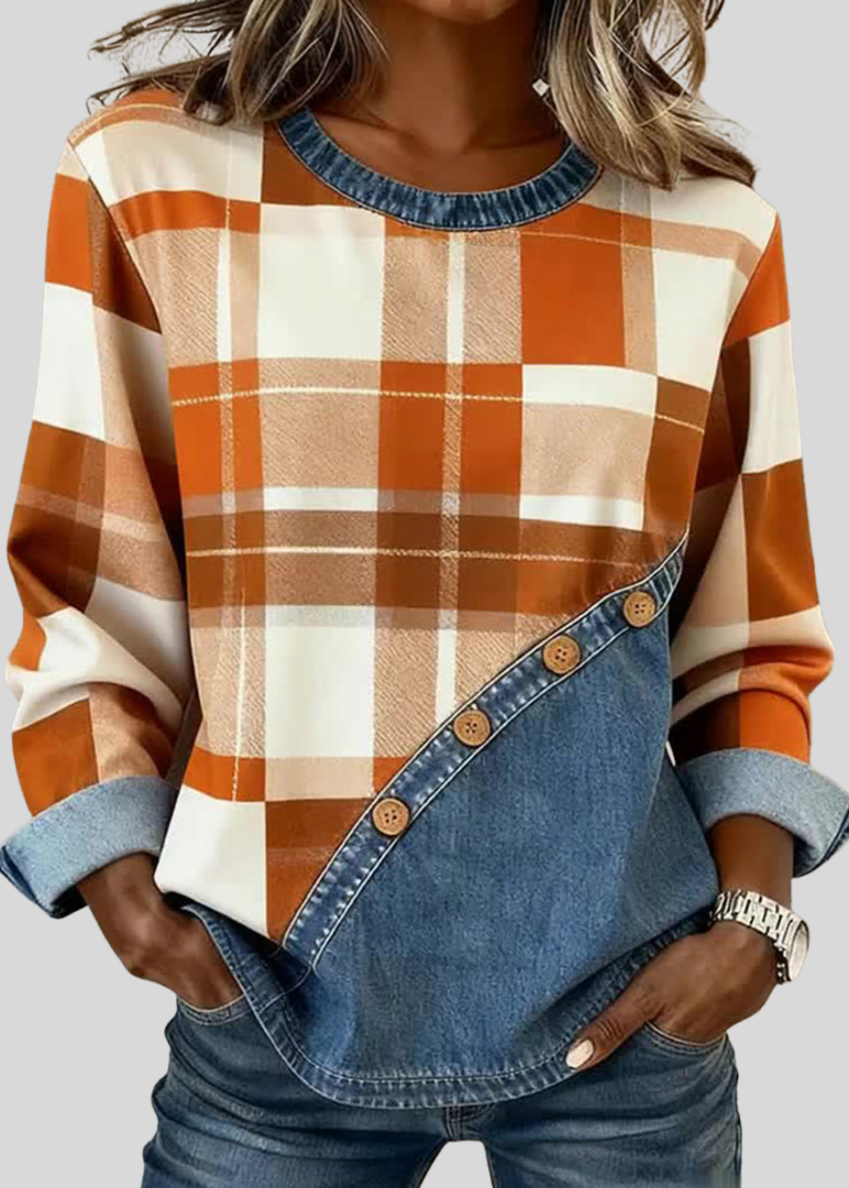 Ella | Relaxed Patchwork Panel Top
