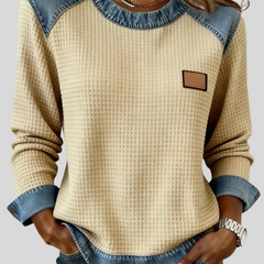 Olivia | Patchwork Trim Sweatshirt