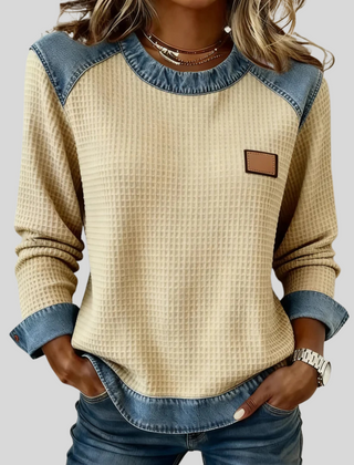 Olivia | Patchwork Trim Sweatshirt