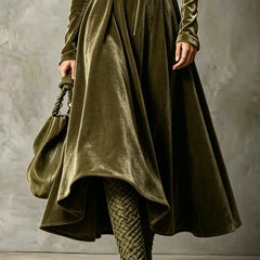 Raffaella | Vintage Velvet Zip-Front Maxi Dress