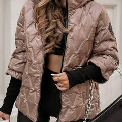 Eline | Glossy Quilted Hooded Jacket