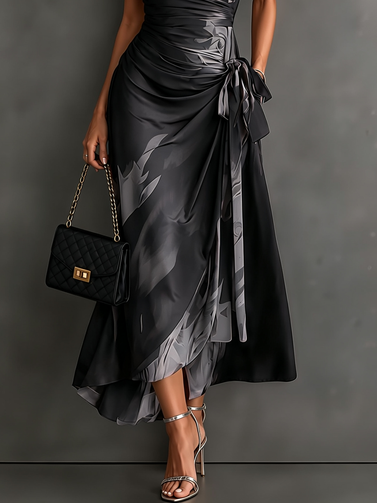 Grace | Abstract Print Midi Dress