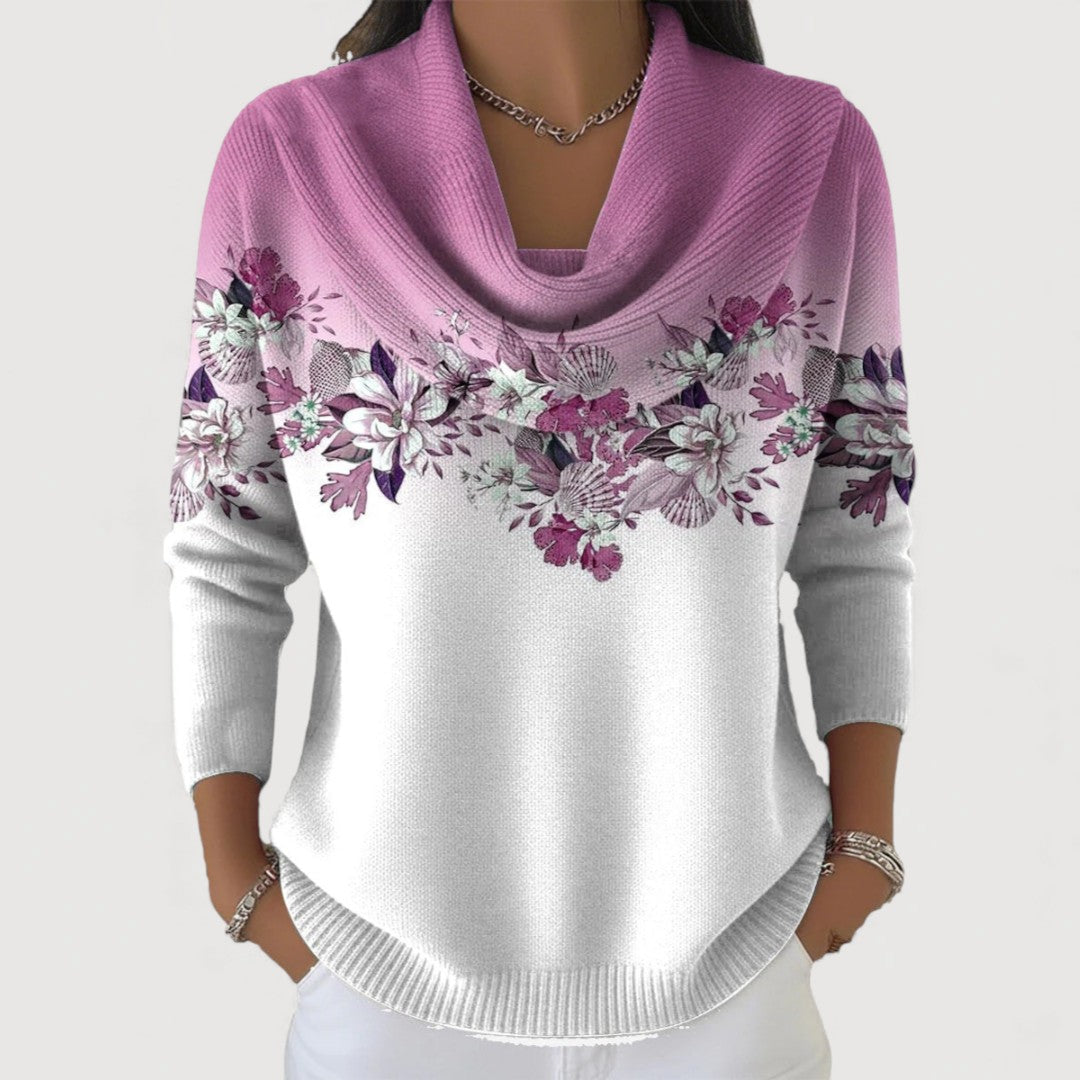 Alba | Floral Roll-Neck Jumper