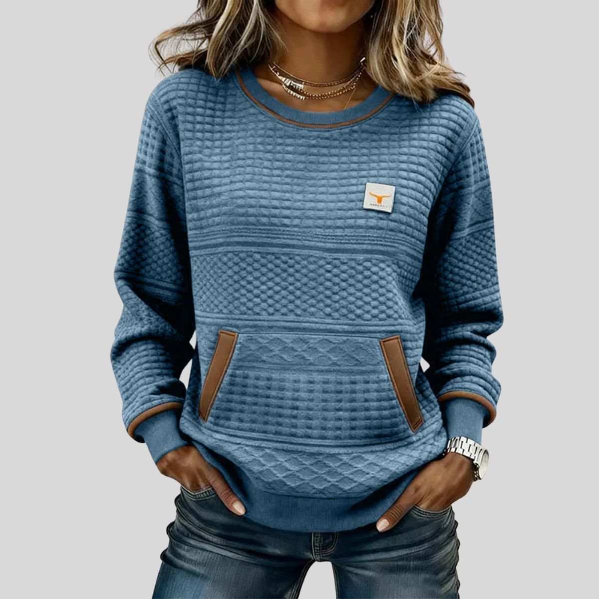 Noelle | Crew Neck Colour-block Sweatshirt
