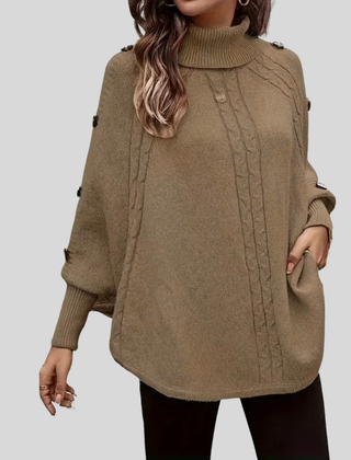 Vera | Oversized Cable-Pattern Roll Neck Jumper