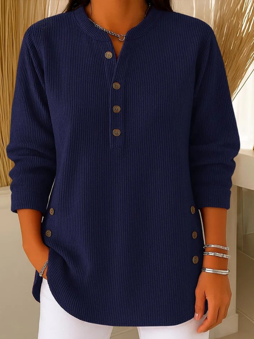 Cassia | Button Henley Jumper
