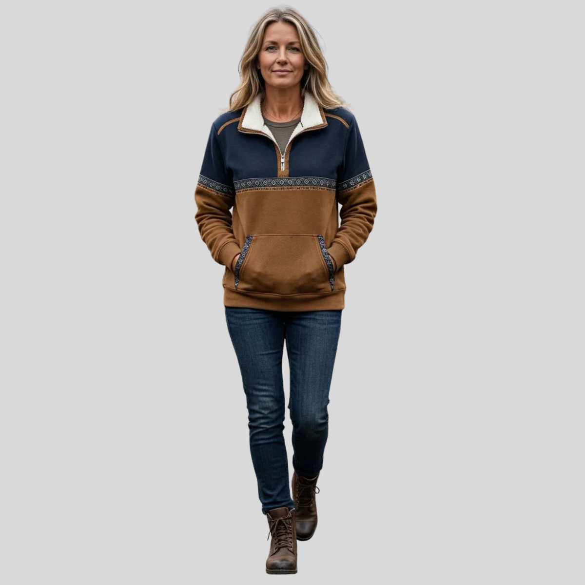 Madison | Sherpa Collar Half-Zip Jumper