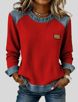 Olivia | Patchwork Trim Sweatshirt