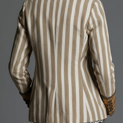 Susanna | Striped Bohemian Blazer with Printed Collar