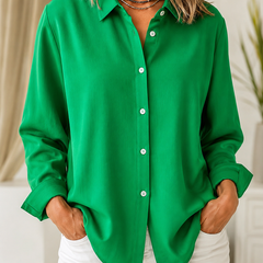 Marisol | Classic Solid Button Front Blouse