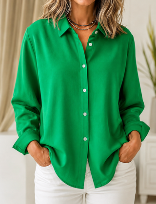Marisol | Classic Solid Button Front Blouse