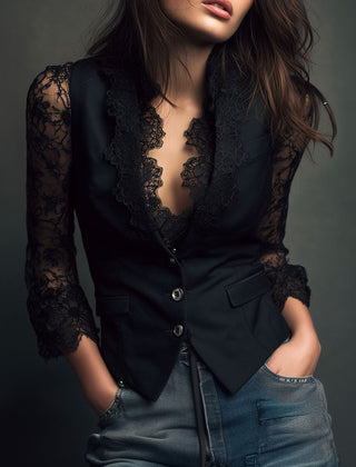 Noemi | Jacket with Semi-Transparent Sleeves