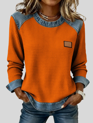 Olivia | Patchwork Trim Sweatshirt