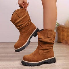 Sadie | Suede-Look Platform Boots