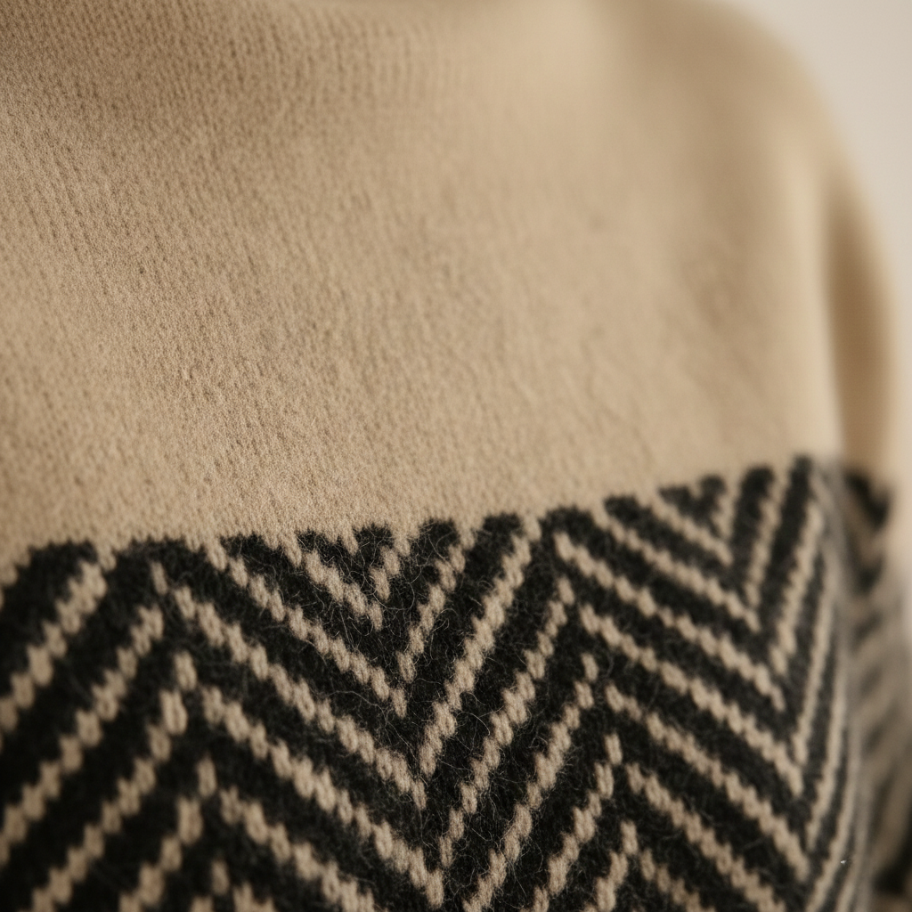 Nora | Zigzag Cotton Roll Neck