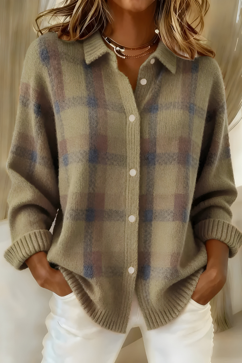 Anna | Checked Knit Cardigan