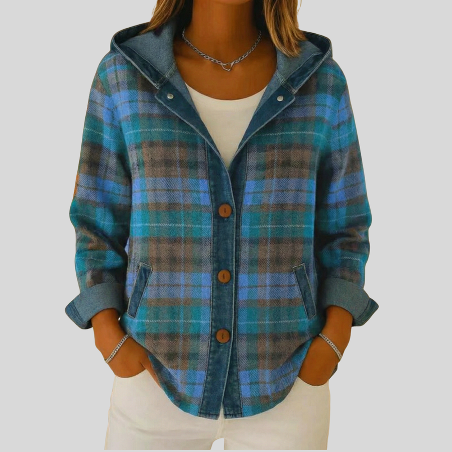 Bevlyn | Hooded Checked Shacket