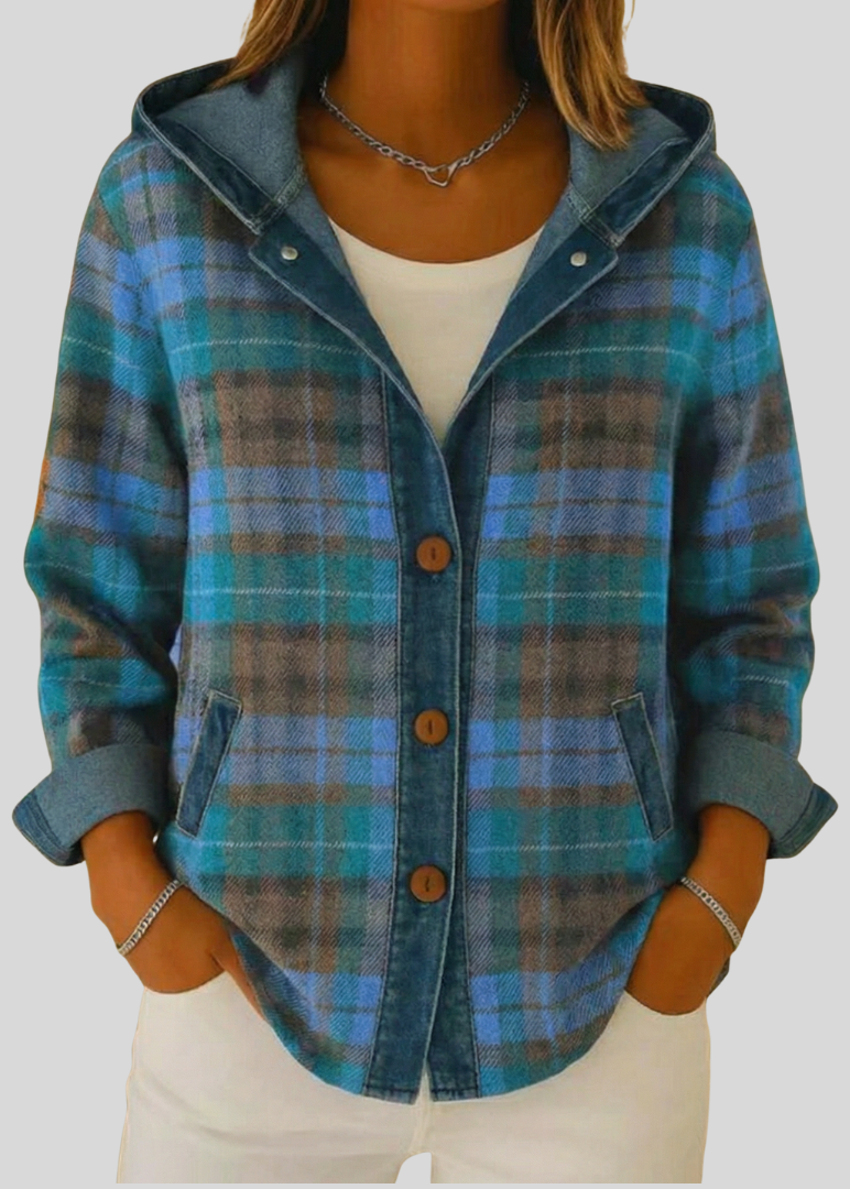 Nora | Hooded Check Shacket