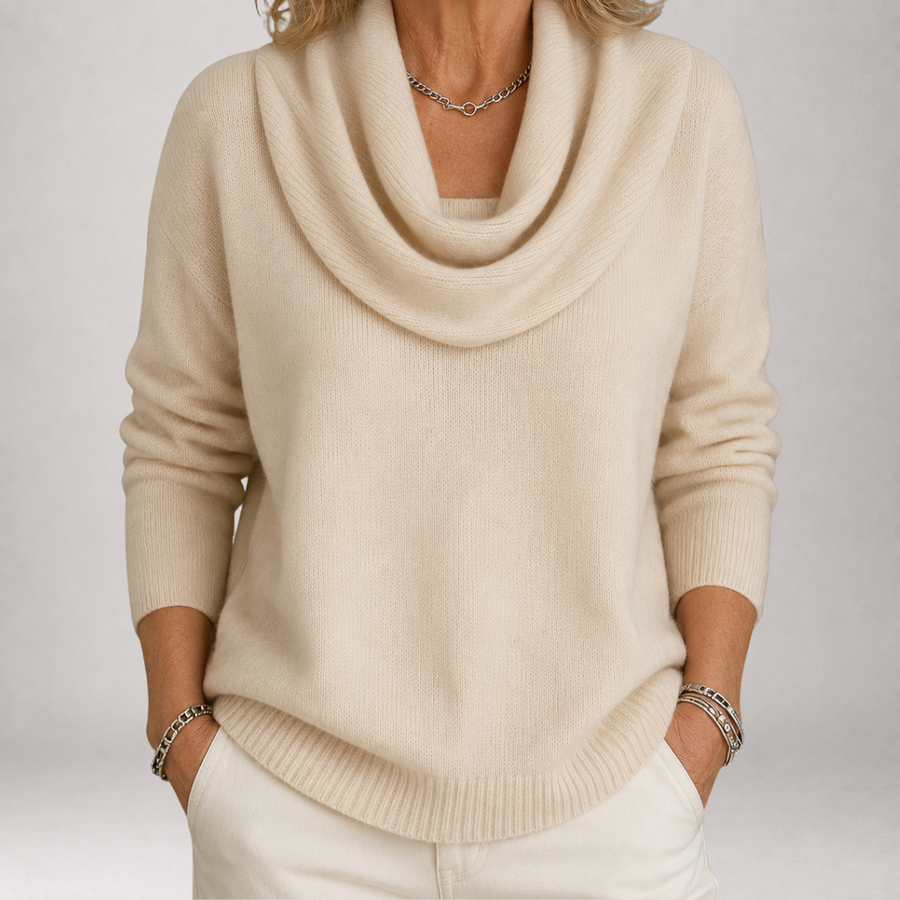Delphie | Draped Cowl Neck Jumper