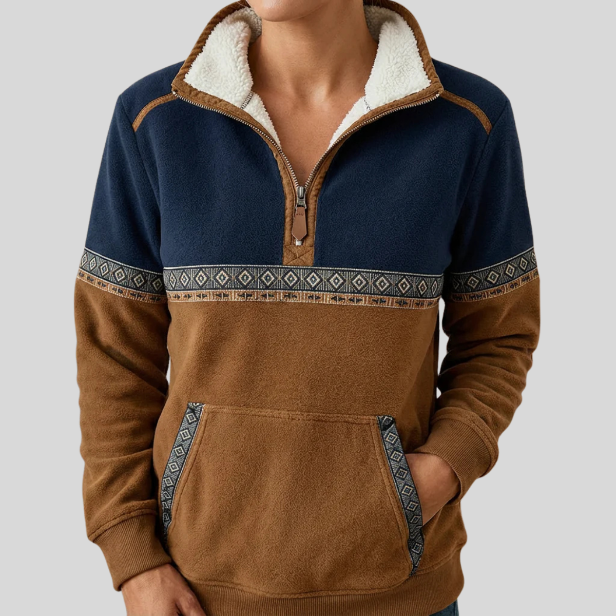 Madison | Sherpa Collar Half-Zip Jumper