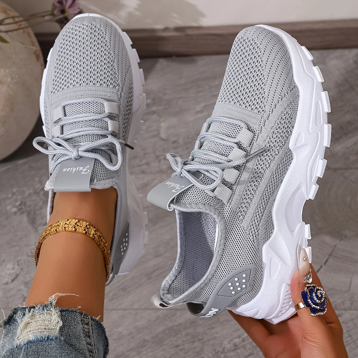 Annie | Women's Breathable Knit Trainers