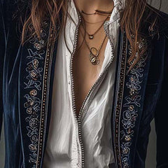 Atena | Long Embroidered Vintage Jacket